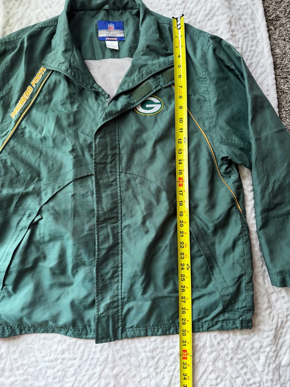 Reebok NFL Green Bay Packers On Field Windbreaker Full Zip Jacket Men’s Large - Picture 9 of 15